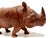 1970s Set of 3 Hand-Carved Solid Wood Rhinoceros Sculptures, Textured Hide, Inlaid Teeth and Toenails For Sale - Image 16 of 18