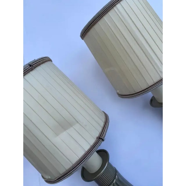 French Art Deco Jacques Ruhlmann Style Silver Wall Sconces, George v Hotel Paris For Sale - Image 9 of 12