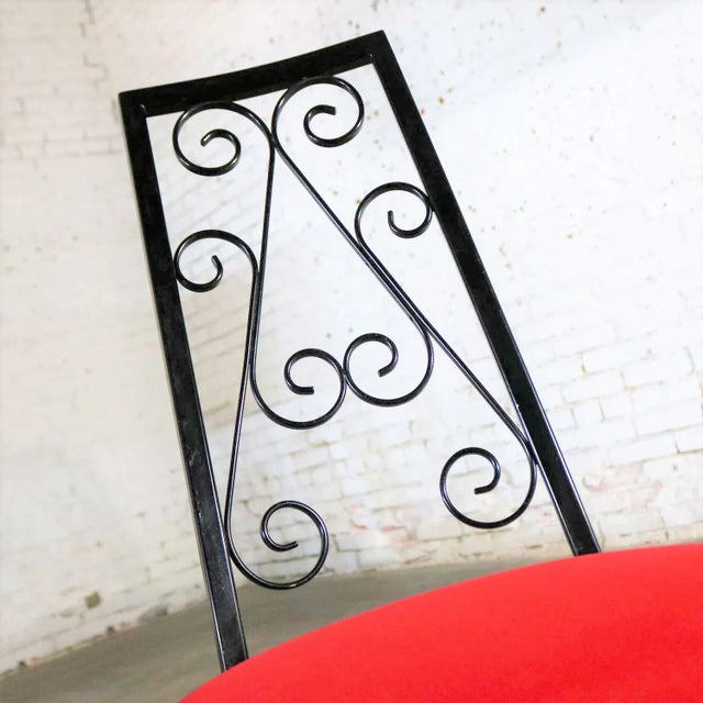Set 6 Decorables 1967 Selection for Chromcraft Metal Dining Chairs Red and Black For Sale - Image 10 of 13