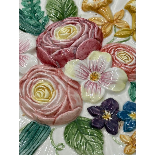 1990s Fitz and Floyd “Woodland Spring” Square Oval Floral Platter For Sale - Image 11 of 18