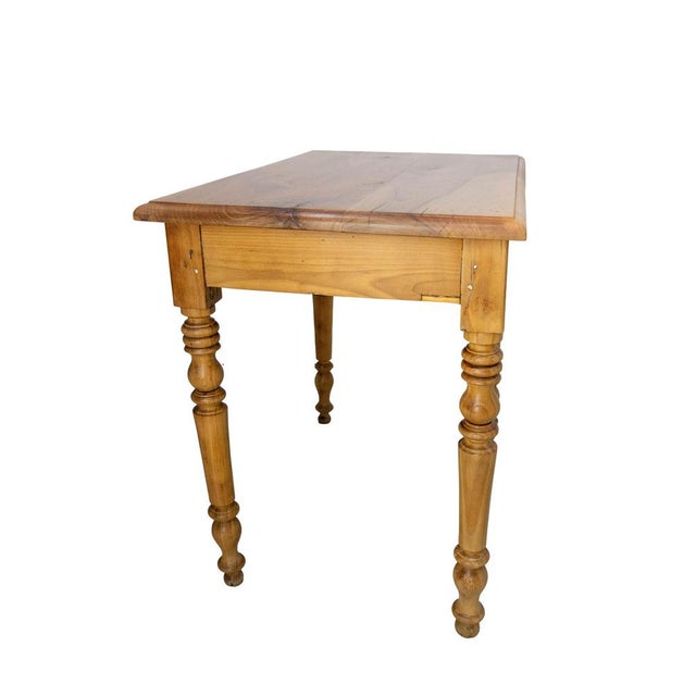 Brown French Turned Elm Side or Writing Table, 1900 For Sale - Image 8 of 11