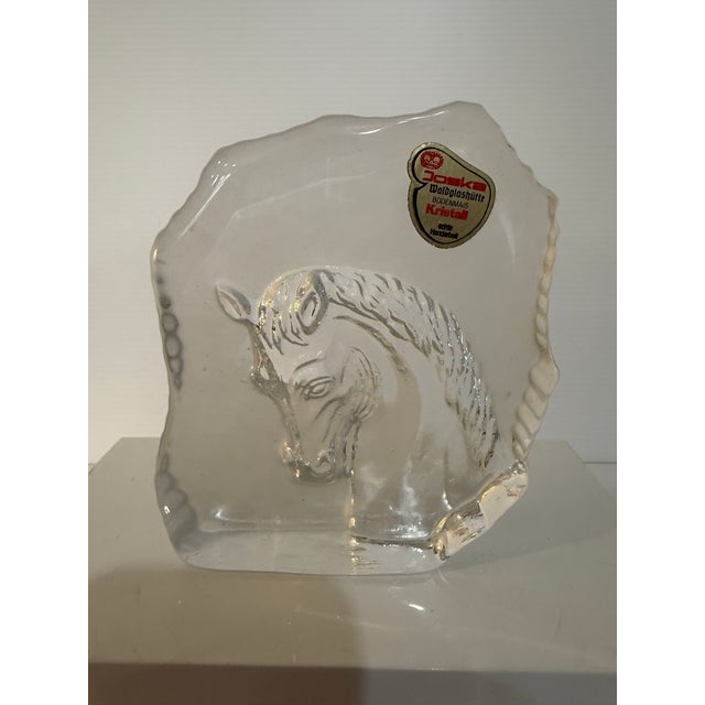 Contemporary Vintage Joska Crystal Horse Sculpture, West German Bodenmais Glass For Sale - Image 3 of 9