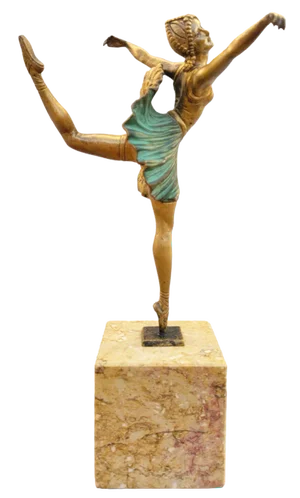 H Fournier, Art Deco Ballerina, 20th Century, Bronze on Marble Base