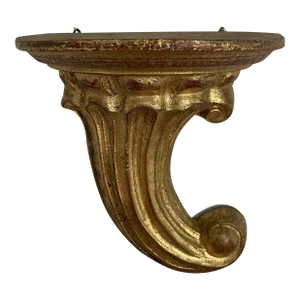 Single Vintage Mid 20th Century Italian Giltwood Wall Shelf Bracket