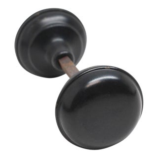Vintage Steel Black Door Knobs For Sale