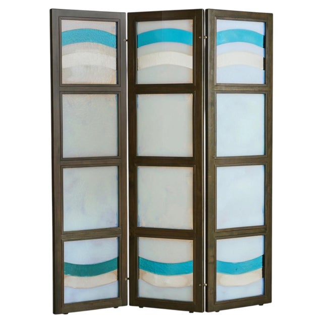 Italian Murano Glass Screen or Room Divider by Leucos, 1980s For Sale