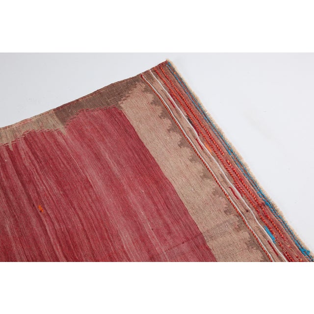 1940s Vintage Handmade Flatweave Floor Kilim Rug For Sale - Image 4 of 12