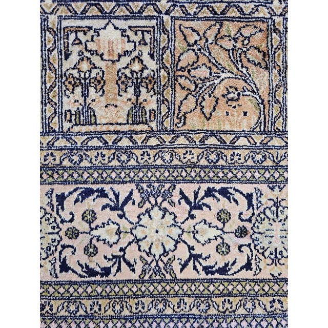 Textile Vintage Hand-Knotted Silk Rug Garden of Paradise, Nepal, 1960s For Sale - Image 7 of 9