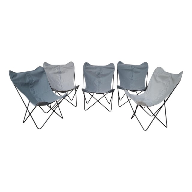 Butterfly Armchairs attributed to Jorge Hardoy-Ferrari for Knoll, 1960, Set of 5 For Sale