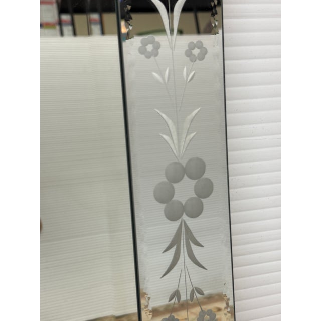 Venetian Cut + Etched Glass Gypsy Wall Mirror For Sale - Image 12 of 14