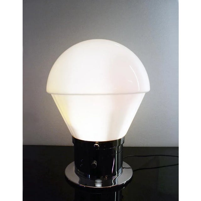 Acrylic Glass Colour-Changing Lamp with Chromed Base, 1970s For Sale - Image 4 of 9