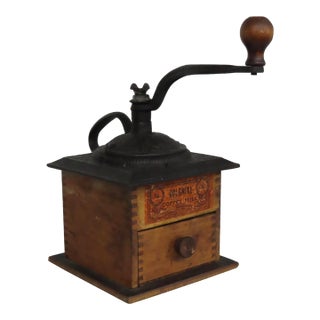 Colonial Wrightsville Hardware Co Wood Cast Iron Coffee Bean Grinder Mill 4672b For Sale