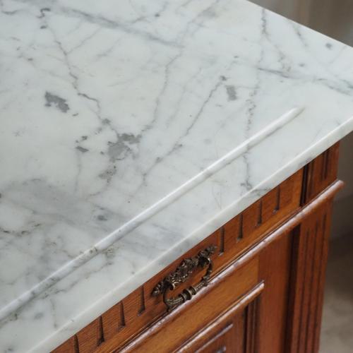 Gründerzeit Chest of Drawers with White Marble, 1890 For Sale - Image 5 of 15