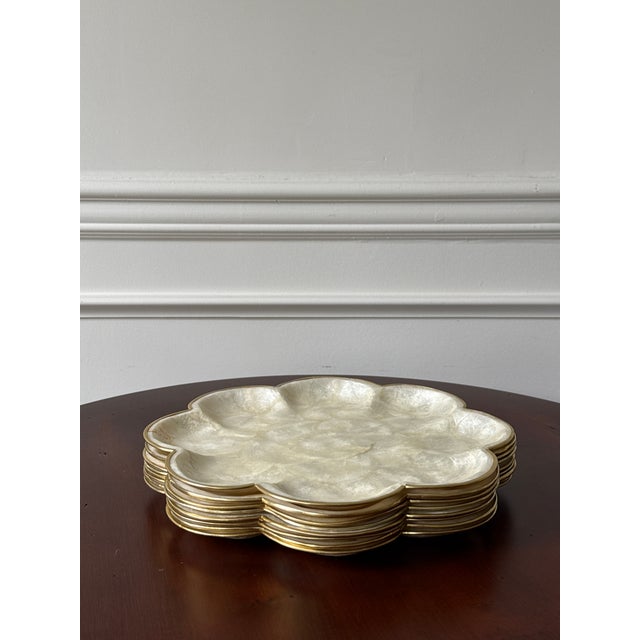 Vintage Capiz Shell Platter - Set of 8 For Sale - Image 11 of 12