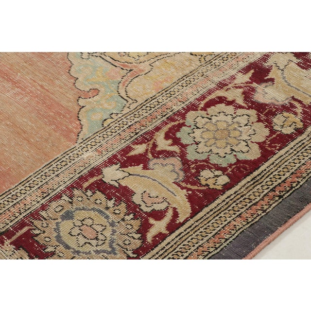 1920s 1920s Antique Hereke Rug With Gold Floral Medallion and Red Border, by Rug & Kilim For Sale - Image 5 of 8