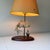 Vintage carved rainbow trout table lamp with brass, rosewood, hand painted details, and original vintage custom lamp...