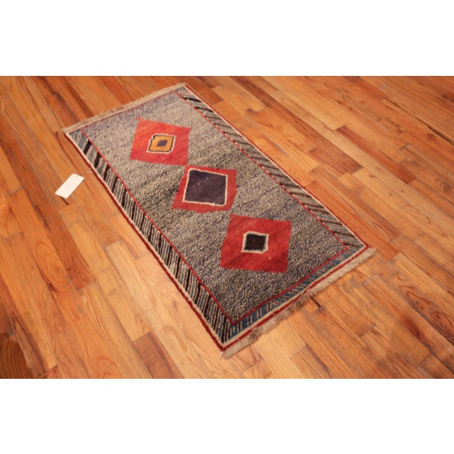 Minimalist Vintage Persian Gabbeh Rug in Warm Earth Tones with Subtle Tribal Motifs, Country of Origin: Persia, Circa...