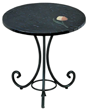 Round Italian Topaz Marble Mosaic Table by Egram