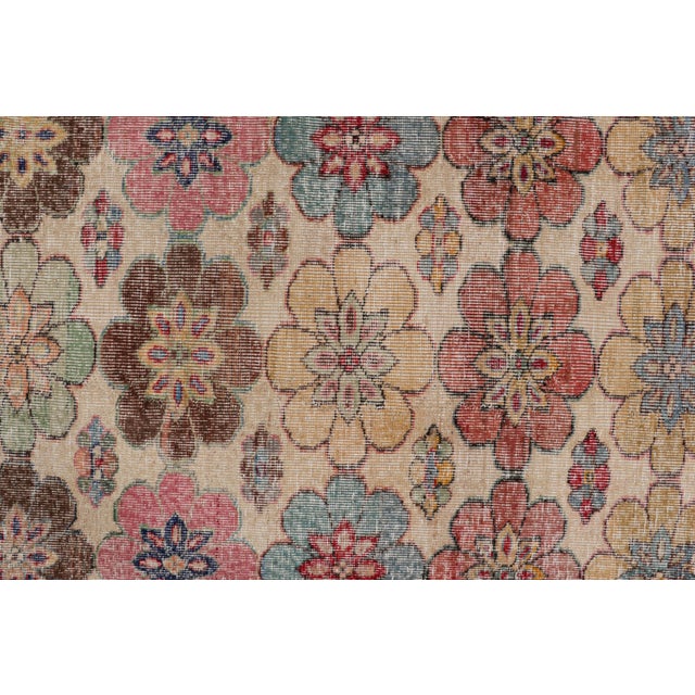 Mid-Century Modern Vintage Zeki Müren Rug With Polychromatic Floral Medallions From Rug & Kilim For Sale - Image 3 of 8