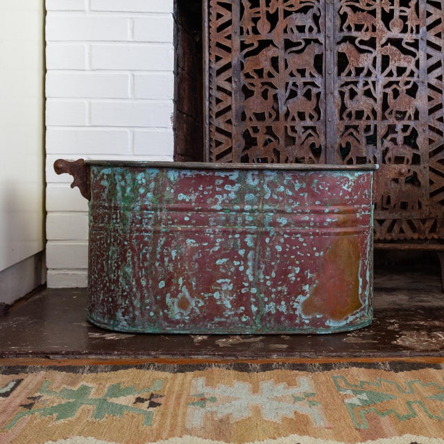 Late 19th Century Antique Copper Boiler or Washtub for Firewood or Plants For Sale - Image 5 of 15