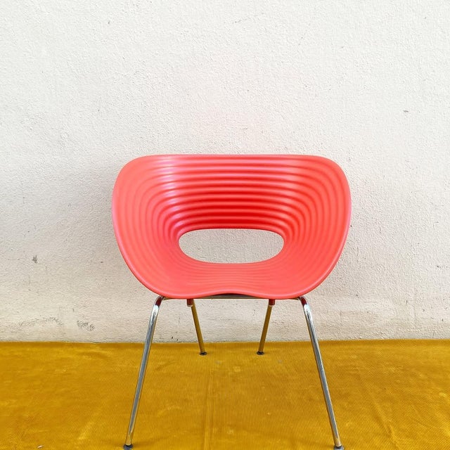 Polypropylene Seat and Chrome Base Tom Vac Chairs by Ron Arad for Vitra, 1997 For Sale - Image 3 of 5