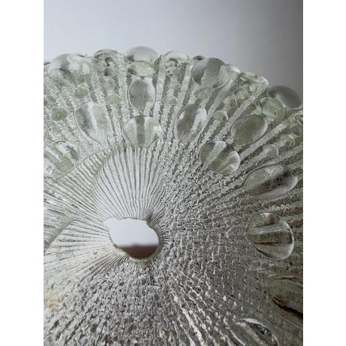Vintage Swedish Sculptural Glass Ceiling Fixture with Floral Rosette, 1970 For Sale - Image 17 of 18