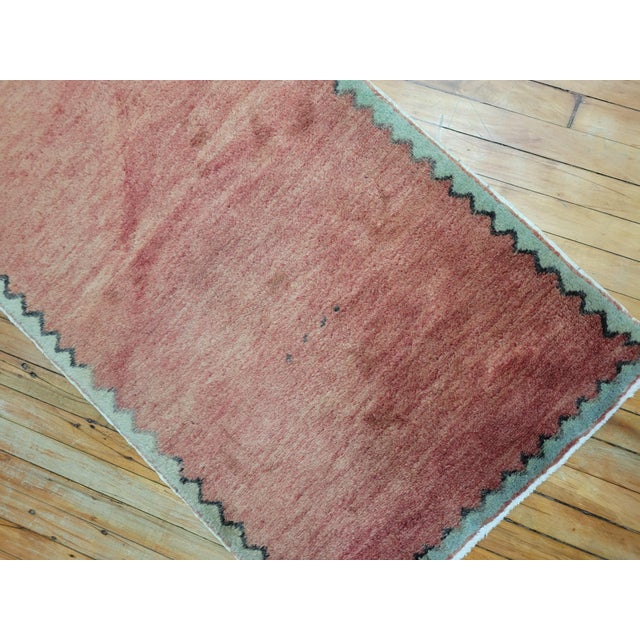 Contemporary Mid 20th Century Brick Red Turkish Modernist Carpet - 2'6" x 4'2" For Sale - Image 3 of 6
