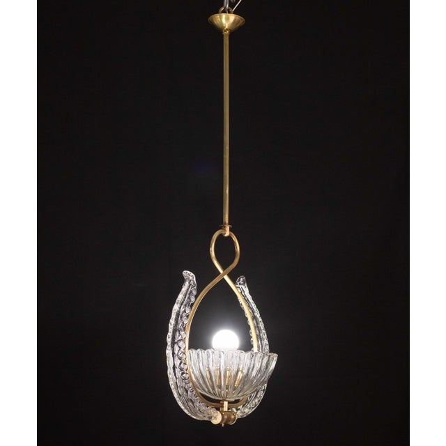 Metal 1940s Art Decò Barovier and Toso Chandelier, 1940s For Sale - Image 7 of 13