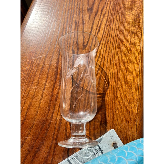 Vintage Glass Hurricane Candle Holder / Parfait Pair For Sale In West Palm - Image 6 of 7