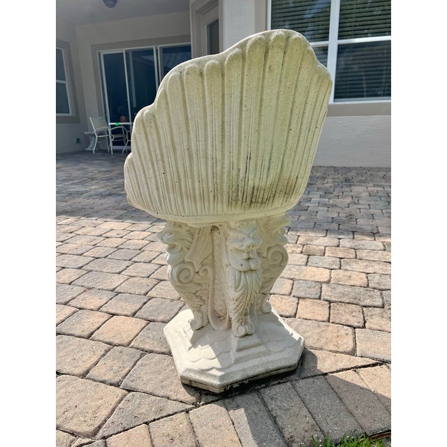 Vintage Grotto Cement Stone Garden Chair For Sale - Image 4 of 8