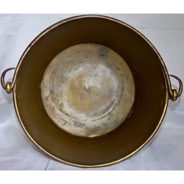 1940s Midcentury Brass Bucket With Handle From France For Sale - Image 5 of 8