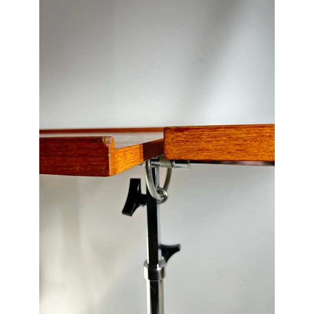 1970s Danecastle ApS Danish Modern Teak and Chrome Adjustable Reading Tray Table Stand - 1 Piece For Sale - Image 11 of 13