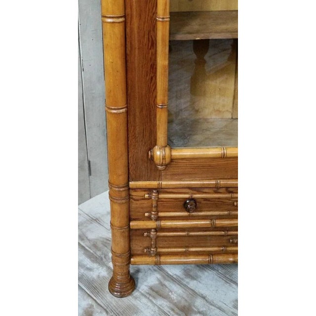 Victorian Glazed Faux Bamboo Bookcase, 1880s For Sale - Image 9 of 11