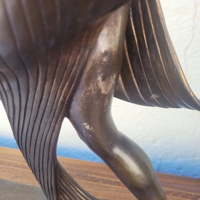 JD Guirande, Nude Dancer with Thyrsus, 20th Century, Bronze & Marble For Sale - Image 10 of 18