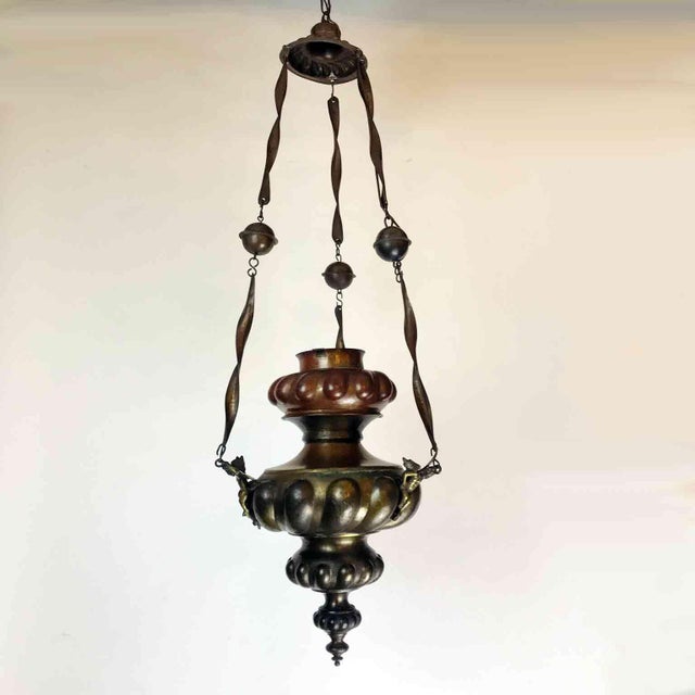 Antique Embossed Copper Votive Lamp, 1890s For Sale - Image 10 of 10