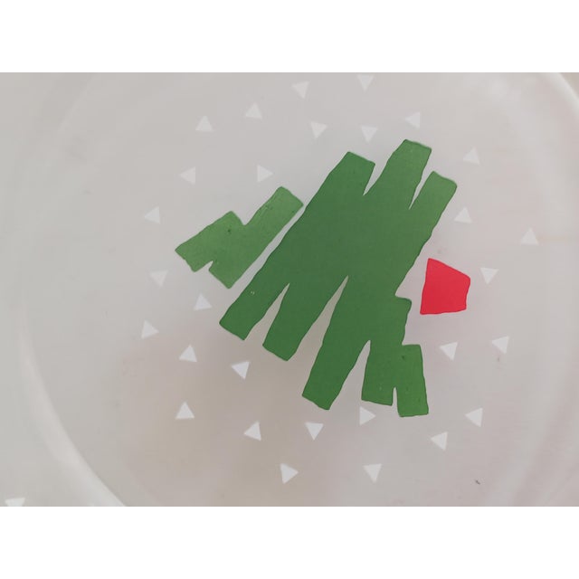 Mid-Century Modern 1988 Vintage Festive "Confetti" Christmas Tree Plates, Made in France- Set of 12 For Sale - Image 3 of 5