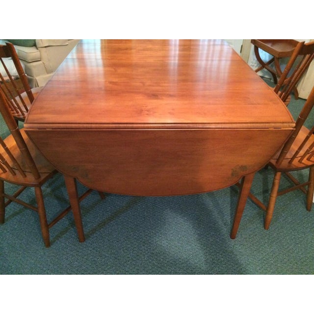 1970s Vintage Hitchcock Drop Leaf Harvest Dining Table and 4 Chairs