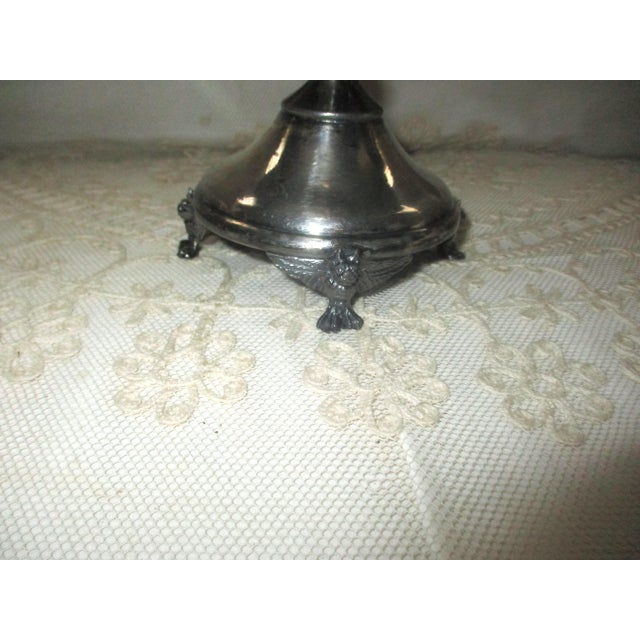 Pairpoint Silver Company Antique Pairpoint MFG Co Ornate Silverplate With Griffin Feet Brides Basket For Sale - Image 4 of 7