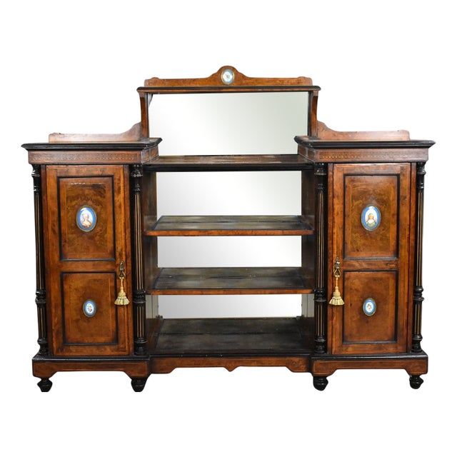 Victorian Burr Walnut Sideboard, 1860s For Sale