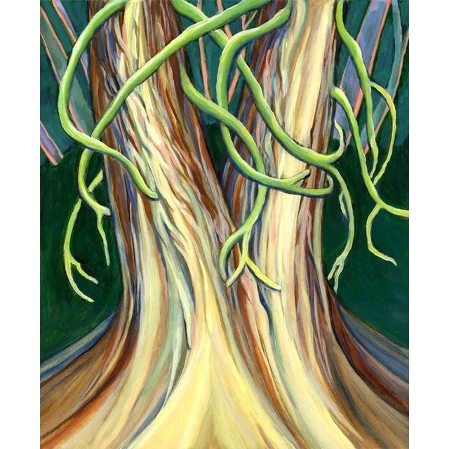 "Joined at the Hip" Contemporary Original Expressionist Botanical Oil Painting by Kathleen Ney For Sale