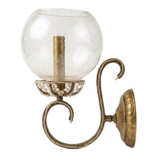 Vintage Parisian Bubbled Glass Ball Wall Sconce Decorative Beads For Sale