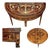 Antique Italian Neoclassical Marquetry Inlaid Round Folding Game Table For Sale