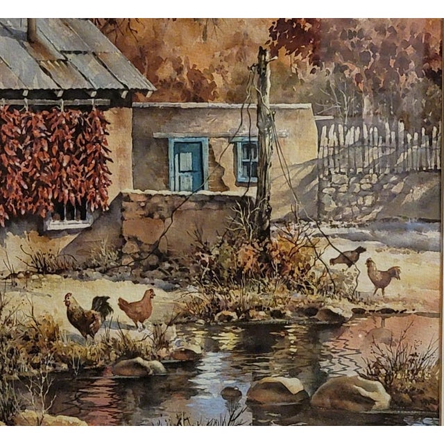 Impressionist "Wall of Fire" New Mexico Original Watercolor by Stefan Kramer For Sale - Image 3 of 13
