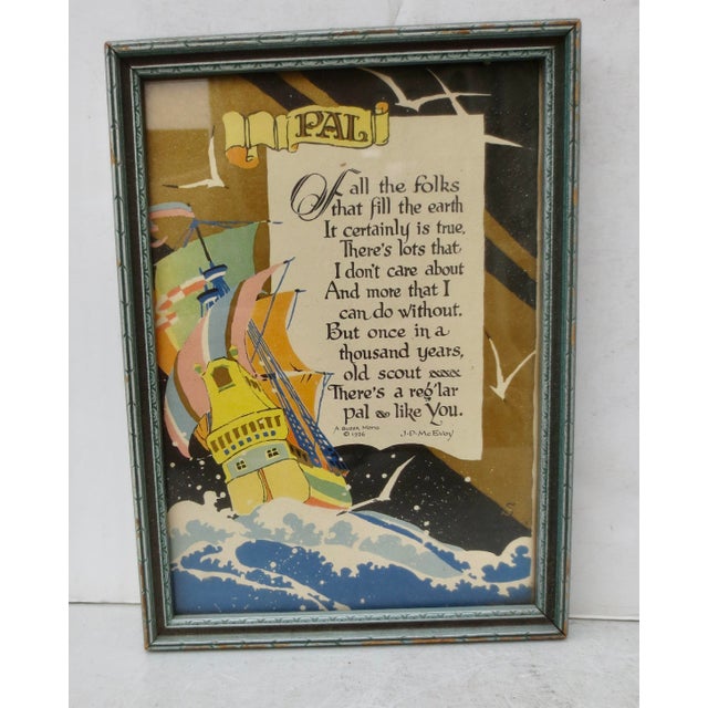 Cheery words, cheery color, great sentiment. 1926 was the roaring 20s and the color, movement, and dynamic motion of the...