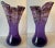 Signed Rich Pitkethly Art Glass Amethyst Handkerchief Vase With Swirled Lines For Sale - Image 9 of 12