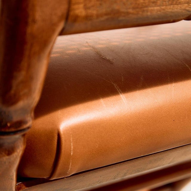 Walnut Armchair with Bamboo-Like Design, 1960s For Sale - Image 9 of 15