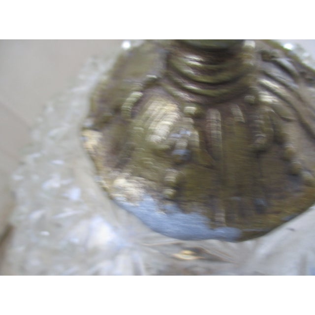 1960s Vintage L & S Fixtures Hollywood Regency Diamond Cut Crystal Flush Mount 10" Ceiling Light For Sale - Image 5 of 8
