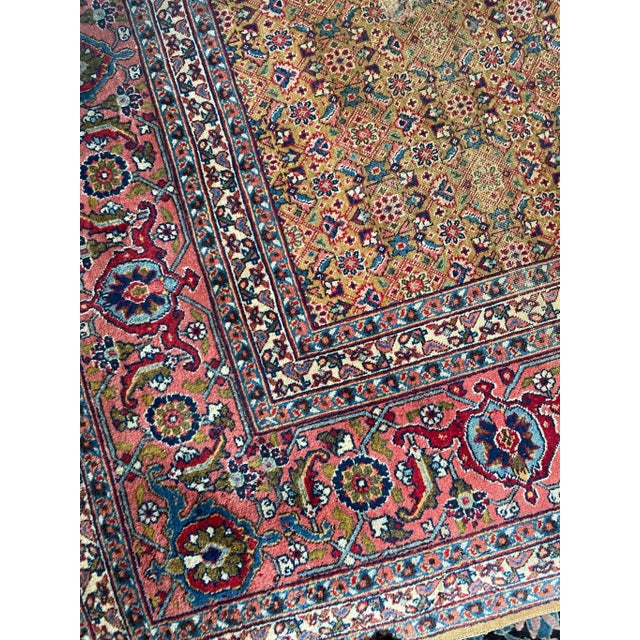 Circa 1930's Rug with Mustard Saffron & Salmon Colors 9.3. X 12.3 For Sale - Image 12 of 13