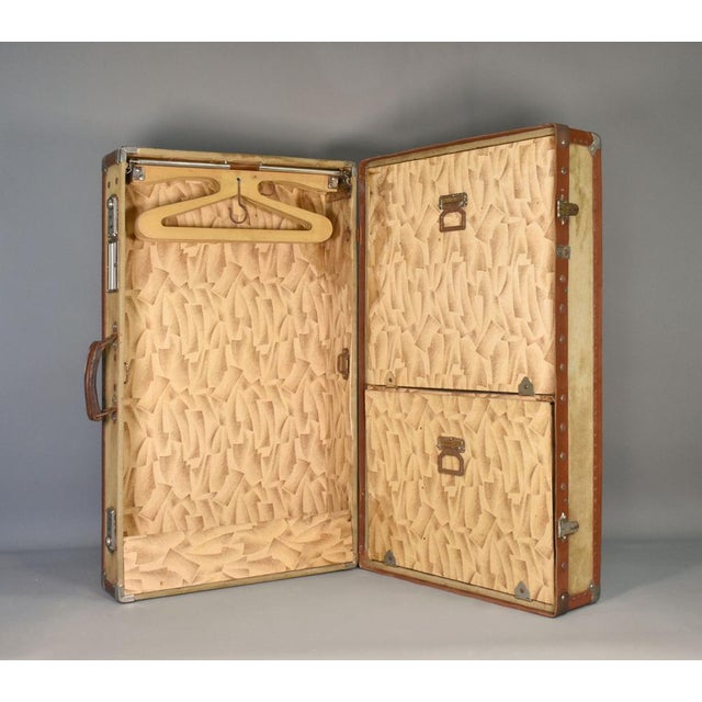 French Antique Steamer Trunk Suitcase, 1920s For Sale - Image 3 of 16