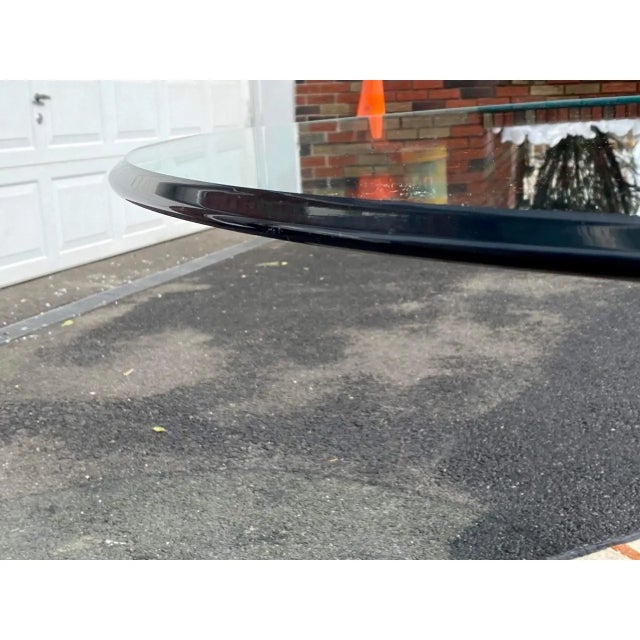 1970s Vintage Henredon-Style Burled Wood and Brass Dining Table With Glass Top For Sale - Image 9 of 13